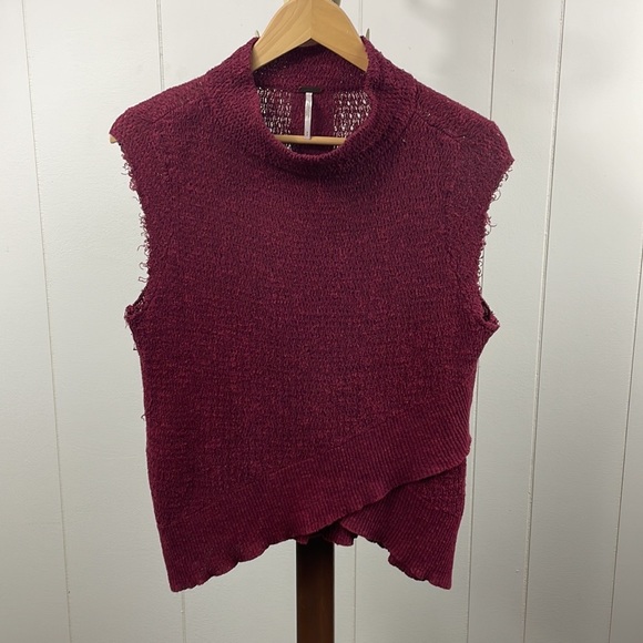 Free People Sweaters - Free People Plum Boho Wrap Sweater Vest